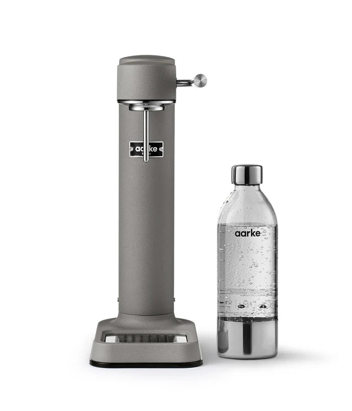 Aarke Carbonator 3 Matte Grey on kitchen counter – lifestyle photo